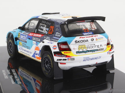 Skoda Fabia RALLY2 EVO N°23 Rally Finland 2022 T.Asunmaa - V.Mannisenmaki 1:43 IXO Models svetlomodrá biela