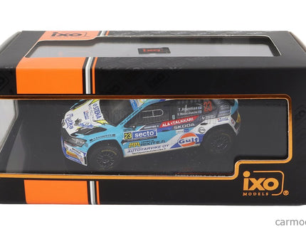 Skoda Fabia RALLY2 EVO N°23 Rally Finland 2022 T.Asunmaa - V.Mannisenmaki 1:43 IXO Models svetlomodrá biela