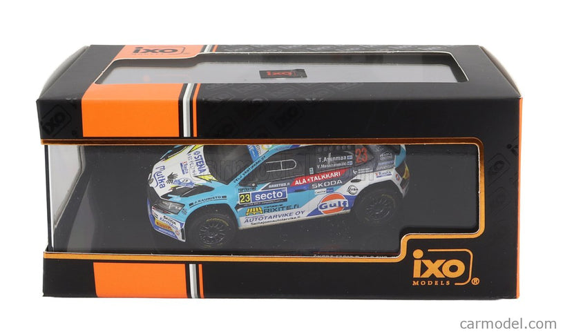 Skoda Fabia RALLY2 EVO N°23 Rally Finland 2022 T.Asunmaa - V.Mannisenmaki 1:43 IXO Models svetlomodrá biela