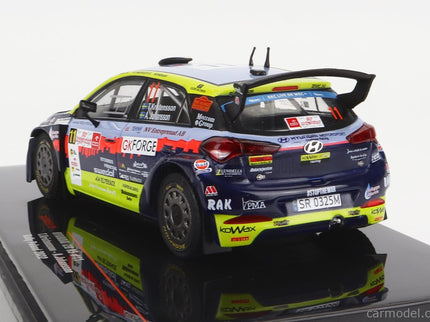 Hyundai i20 R5 N°11 Rally Polen 2022 T.Kristensson - A.Johansson 1:43 IXO Models svetlomodrá žltá červená čierna