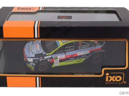 Hyundai i20 R5 N°11 Rally Polen 2022 T.Kristensson - A.Johansson 1:43 IXO Models svetlomodrá žltá červená čierna