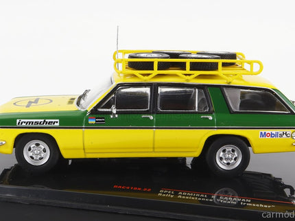 Opel Admiral B Caravan Team Irmscher Rally Assistance 1974 1:43 IXO Models žltá zelená