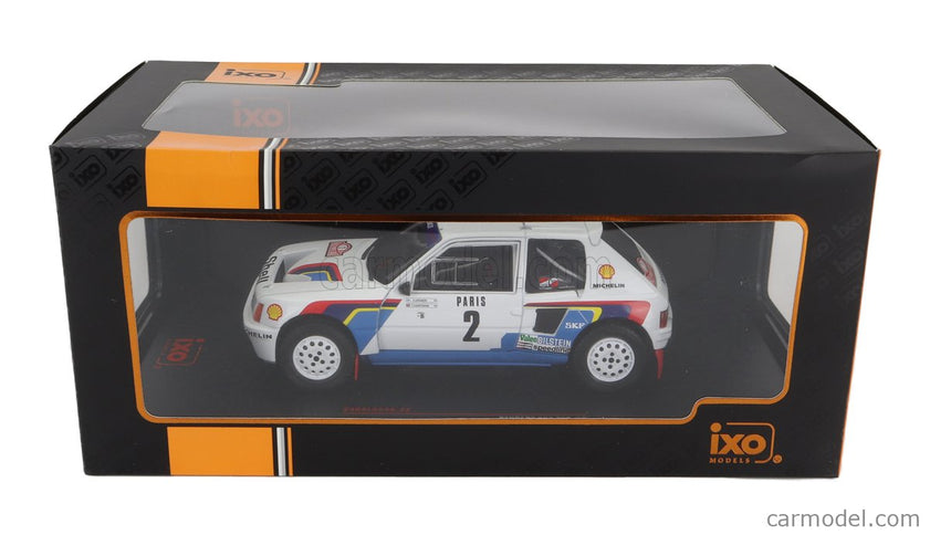 Peugeot 205 T16 N°2 Víťaz Rally Montecarlo 1985 Ari Vatanen - Terry Harryman 1:24 IXO Models biela modrá červená