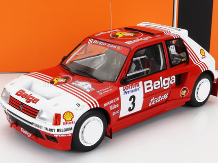 PEUGEOT | 205 T16 Gr.B BELGA N 3 RALLY YPRES 1985 B.DARNICHE - A.MAHE | RED WHITE