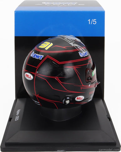 Bell Helmet F1 Helma Renault A523 Team Bwt Alpine N°31 Sezóna 2023 Esteban Ocon 1:5 Spark Model čierna červená
