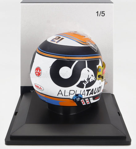 BELL HELMET | F1  CASCO HELMET AT04 TEAM ALPHA TAURI N 21 SEASON 2023 NYCK DE VRIES | BLACK WHITE YELLOW