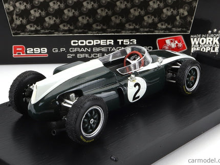 Cooper F1 T53 N°2 British GP 1960 B.Mclaren 1:43 Brumm zelená biela