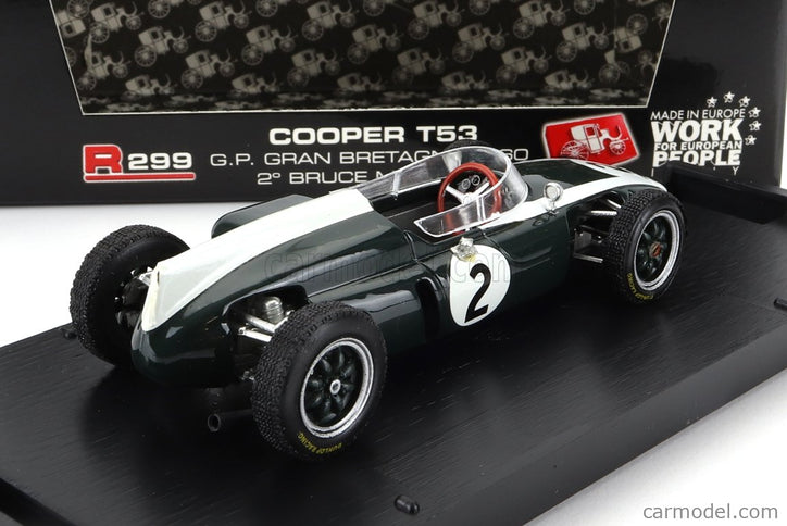 Cooper F1 T53 N°2 British GP 1960 B.Mclaren 1:43 Brumm zelená biela