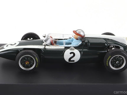 Cooper F1 T53 N°2 British GP 1960 B.Mclaren - With Driver Figúrka 1:43 Brumm zelená biela