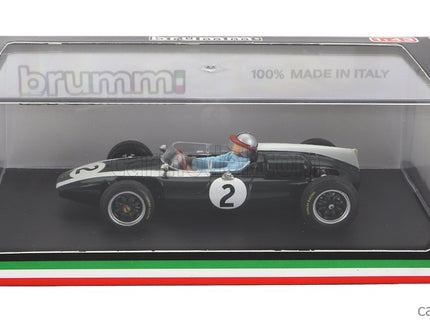 Cooper F1 T53 N°2 British GP 1960 B.Mclaren - With Driver Figúrka 1:43 Brumm zelená biela