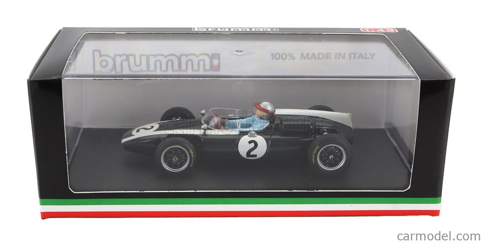 Cooper F1 T53 N°2 British GP 1960 B.Mclaren - With Driver Figúrka 1:43 Brumm zelená biela