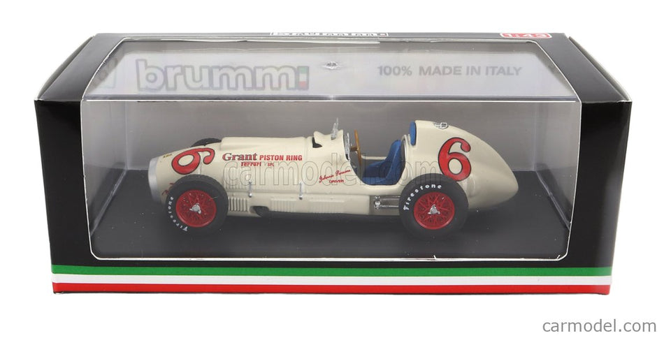 Ferrari F1 375 Indy N°6 Indianapolis 500 GP 1952 Johnnie Parson 1:43 Brumm biela