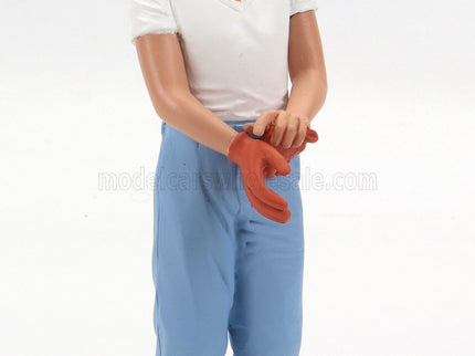 FIGURES | JAMES STANDING FOR PORSCHE 356 A SPEEDSTER 1955 | LIGHT BLUE WHITE