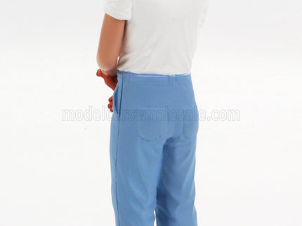 FIGURES | JAMES STANDING FOR PORSCHE 356 A SPEEDSTER 1955 | LIGHT BLUE WHITE