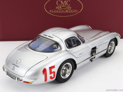 Mercedes Benz 300 Slr Uhlenhaut Coupe N°15 Sweden GP 1955 1:18 CMC strieborná