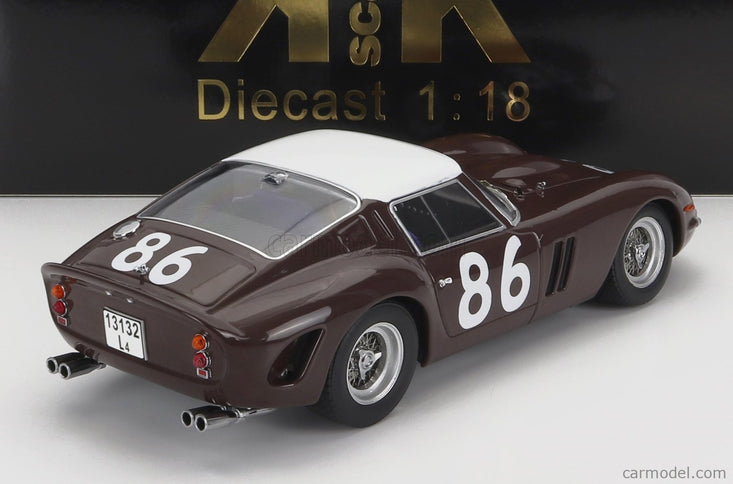 Ferrari 250 GTO 3.0L V12 Coupe N°86 4. Miesto Targa Florio 1962 Pietro Ferraro - Giorgio Scarlatti 1:18 KK Scale hnedá biela