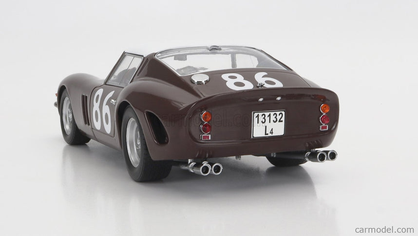 Ferrari 250 GTO 3.0L V12 Coupe N°86 4. Miesto Targa Florio 1962 Pietro Ferraro - Giorgio Scarlatti 1:18 KK Scale hnedá biela