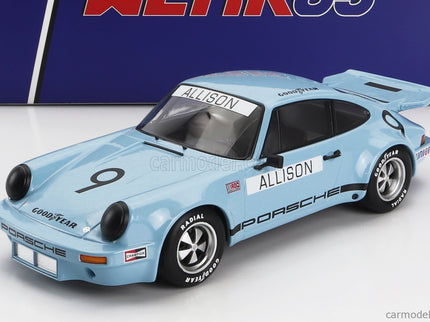 Porsche 911 Carrera 3.0 RSR N°9 Iroc Riverside 1974 Bobby Allison 1:18 Werk83 svetlomodrá
