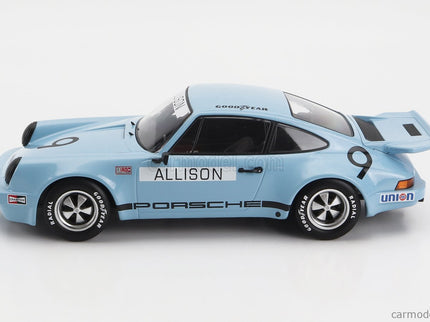 Porsche 911 Carrera 3.0 RSR N°9 Iroc Riverside 1974 Bobby Allison 1:18 Werk83 svetlomodrá
