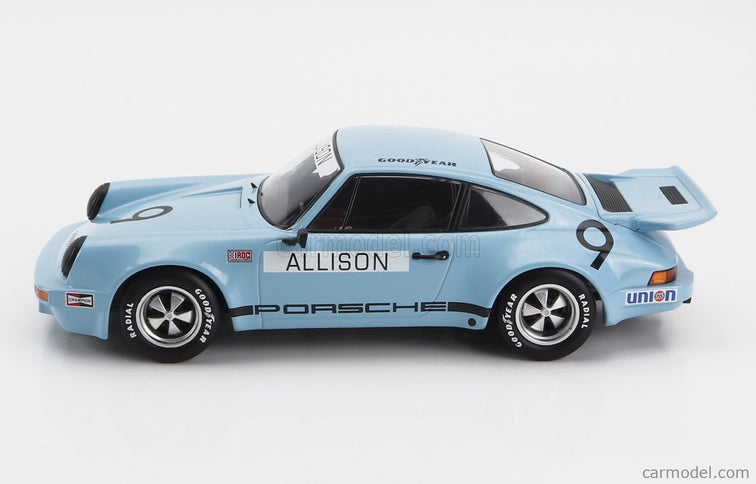 Porsche 911 Carrera 3.0 RSR N°9 Iroc Riverside 1974 Bobby Allison 1:18 Werk83 svetlomodrá