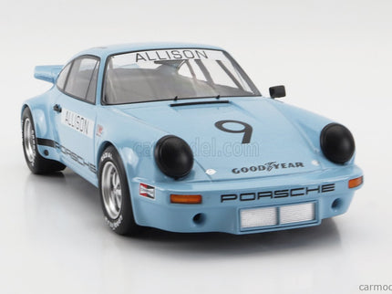 Porsche 911 Carrera 3.0 RSR N°9 Iroc Riverside 1974 Bobby Allison 1:18 Werk83 svetlomodrá