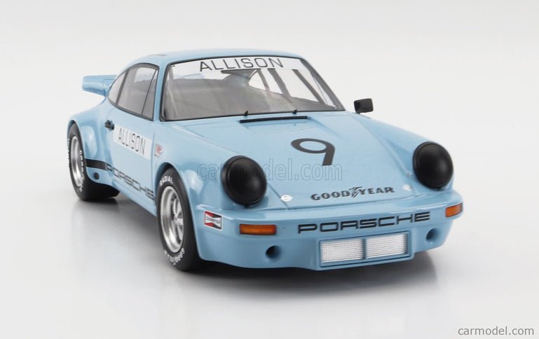 Porsche 911 Carrera 3.0 RSR N°9 Iroc Riverside 1974 Bobby Allison 1:18 Werk83 svetlomodrá
