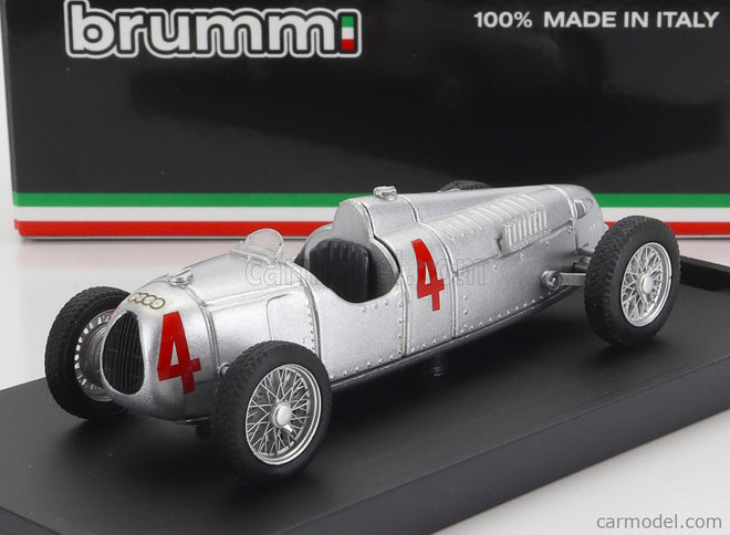 Auto Union F1 Tipo C N°4 Majster Sveta Nurburgring GP 1936 Bernd Rosemayer 1:43 Brumm strieborná