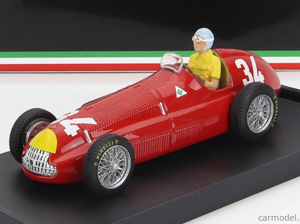 ALFA ROMEO F1 158 N°34 Víťaz Monaco GP 1950 Juan Manuel Fangio - With Driver Figúrka 1:43 Brumm červená