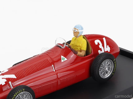 ALFA ROMEO F1 158 N°34 Víťaz Monaco GP 1950 Juan Manuel Fangio - With Driver Figúrka 1:43 Brumm červená