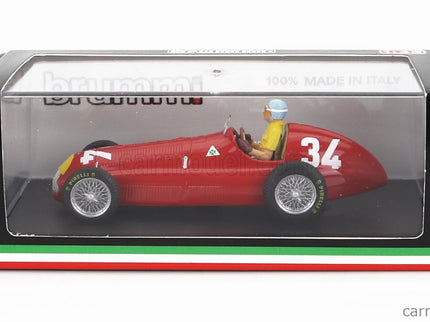 ALFA ROMEO F1 158 N°34 Víťaz Monaco GP 1950 Juan Manuel Fangio - With Driver Figúrka 1:43 Brumm červená