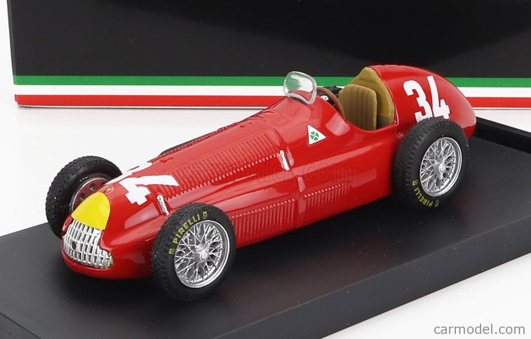 ALFA ROMEO F1 158 N°34 Víťaz Monaco GP 1950 Juan Manuel Fangio 1:43 Brumm červená