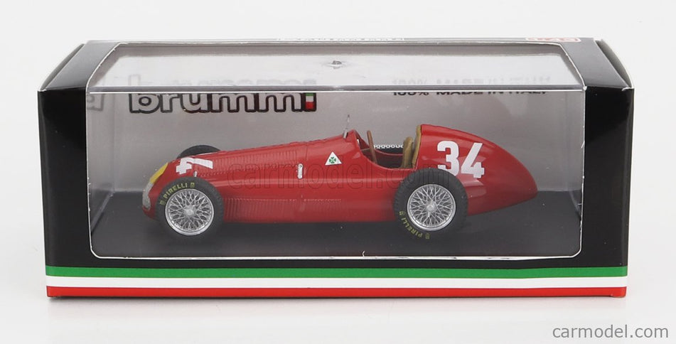 ALFA ROMEO F1 158 N°34 Víťaz Monaco GP 1950 Juan Manuel Fangio 1:43 Brumm červená