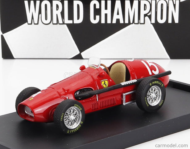 Ferrari F1 500 F2 N°15 Majster Sveta Víťaz English GP Alberto Ascari 1952 1:43 Brumm červená