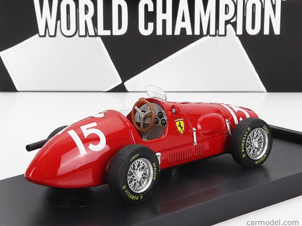 Ferrari F1 500 F2 N°15 Majster Sveta Víťaz English GP Alberto Ascari 1952 1:43 Brumm červená
