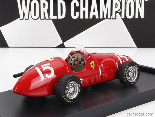 Ferrari F1 500 F2 N°15 Majster Sveta Víťaz English GP Alberto Ascari 1952 1:43 Brumm červená