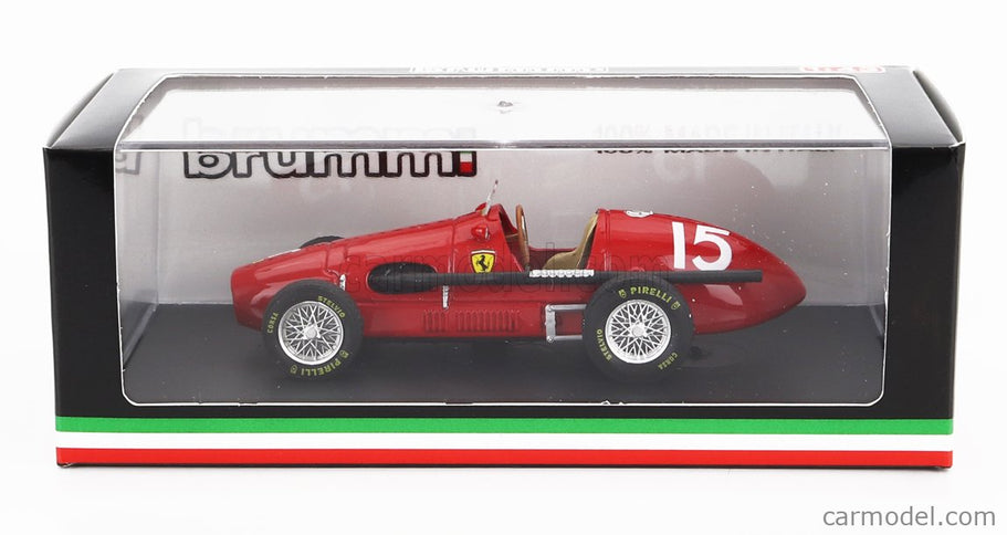 Ferrari F1 500 F2 N°15 Majster Sveta Víťaz English GP Alberto Ascari 1952 1:43 Brumm červená
