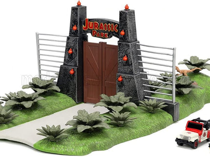 ACCESSORIES | DIORAMA - SET JURASSIC PARK WITH FORD USA EXPLORER JURASSIC PARK 1995 - JEEP WRANGLER RUBICON OPEN 1999 | VARIOUS