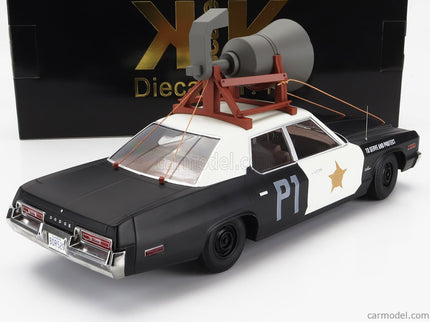 Dodge Monaco Bluesmobile 1974 - Look-A-Like - With The Horn ON The Roof 1:18 KK Scale čierna biela