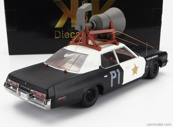 Dodge Monaco Bluesmobile 1974 - Look-A-Like - With The Horn ON The Roof 1:18 KK Scale čierna biela
