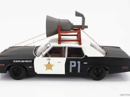 Dodge Monaco Bluesmobile 1974 - Look-A-Like - With The Horn ON The Roof 1:18 KK Scale čierna biela