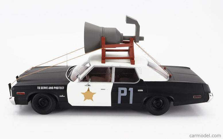 Dodge Monaco Bluesmobile 1974 - Look-A-Like - With The Horn ON The Roof 1:18 KK Scale čierna biela