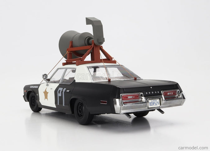 Dodge Monaco Bluesmobile 1974 - Look-A-Like - With The Horn ON The Roof 1:18 KK Scale čierna biela