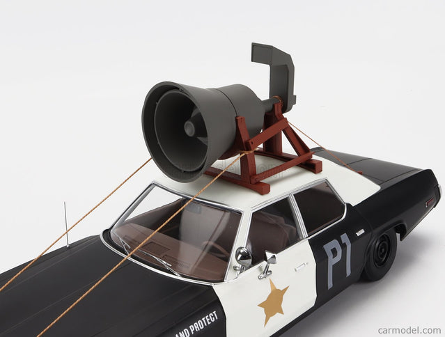 Dodge Monaco Bluesmobile 1974 - Look-A-Like - With The Horn ON The Roof 1:18 KK Scale čierna biela