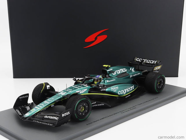ASTON MARTIN F1 AMR23 Team Aramco Cognizant N°14 2. Miesto Monaco GP 2023 Fernando Alonso 1:18 Spark Model zelená