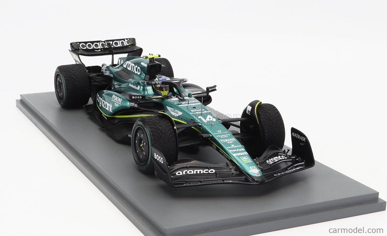 ASTON MARTIN F1 AMR23 Team Aramco Cognizant N°14 2. Miesto Monaco GP 2023 Fernando Alonso 1:18 Spark Model zelená