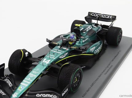 ASTON MARTIN F1 AMR23 Team Aramco Cognizant N°14 2. Miesto Monaco GP 2023 Fernando Alonso 1:18 Spark Model zelená