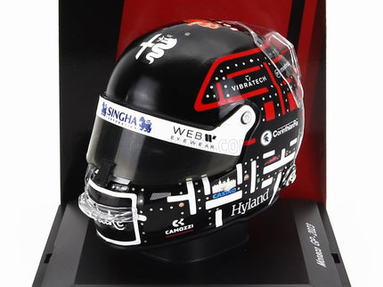 Stilo Helmet F1 Helma Alfa Romeo C43 Team Stake N°77 Monaco GP 2023 Valtteri Bottas 1:5 Spark Model čierna biela oranžová