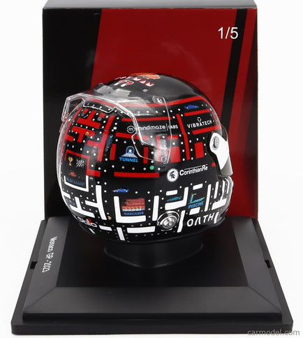 Stilo Helmet F1 Helma Alfa Romeo C43 Team Stake N°77 Monaco GP 2023 Valtteri Bottas 1:5 Spark Model čierna biela oranžová