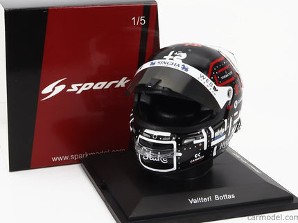 Stilo Helmet F1 Helma Alfa Romeo C43 Team Stake N°77 Monaco GP 2023 Valtteri Bottas 1:5 Spark Model čierna biela oranžová