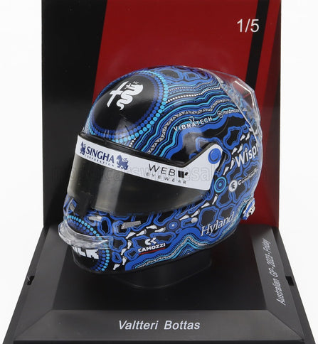 BELL HELMET | F1  CASCO HELMET ALFA ROMEO C43 TEAM STAKE N 77 AUSTRALIAN GP 2023 VALTTERI BOTTAS | 2 TONE BLUE BLACK